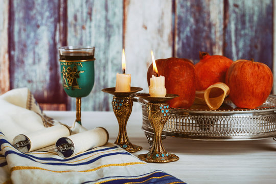 Rosh hashanah jewish New Year holiday concept. Selective soft focus