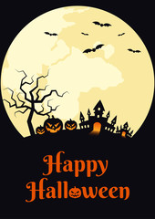 Happy Halloween night poster design template