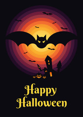 Happy Halloween night poster design template