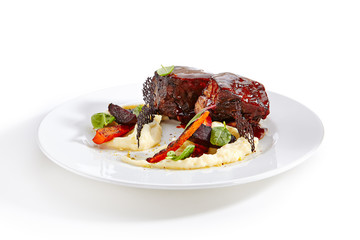 Veal Cheeks and Baked Seasonal Vegetables