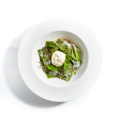Traditional Ravioli with Porcini Mushrooms Isolated