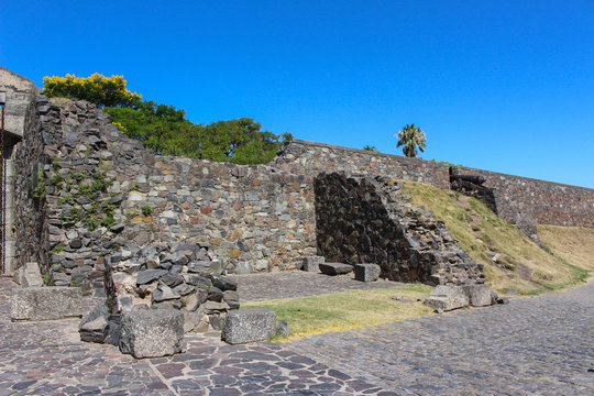 Historic wall dividing  Colonia del Sacramento in Uruguay