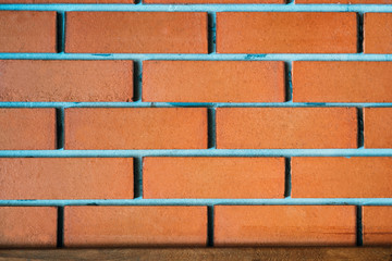 Red brick wall backgrund vintage industrial style indoor concept.
