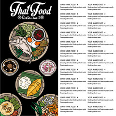 menu thai food design template graphic 