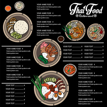 menu thai food design template graphic 
