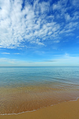 Beautiful tropical sand and sea with landscape background