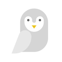 barn owl, Halloween related icon, flat design