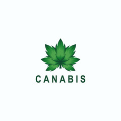 cannabis logo, marijuana medical leaf icon symbol logo template vector illustration