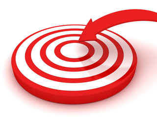 Arrows hitting the center of target - success business concept