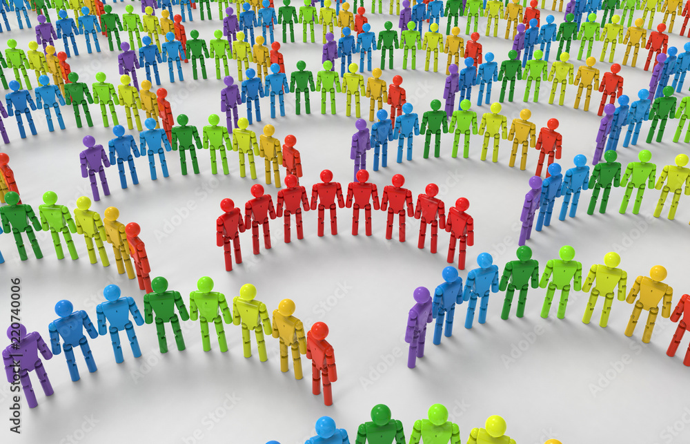 Poster 3d render - target team within a corporation