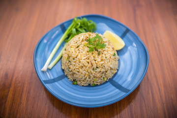 Thai food, Khao Pad Hmoo, fried rice with pork