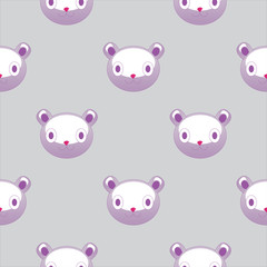 Vector seamless pattern with plush teddy head. Cute backdrop for textiles and any other design for children.
