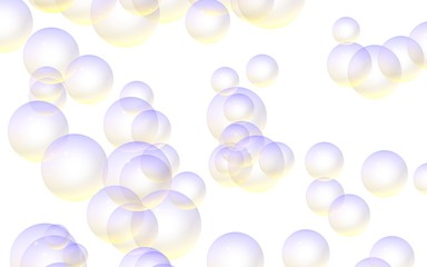 Light pastel colored background with purple bubbles. Wallpaper, texture purple balloons. 3D illustration