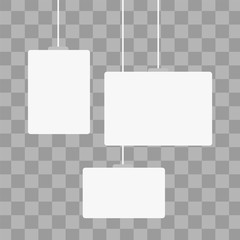 Photo frames or poster templates on transparent background. Photo gallery portfolio wall