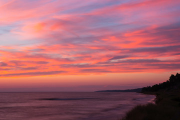 Obraz premium Lake Michigan Sunset, Montague, Michigan
