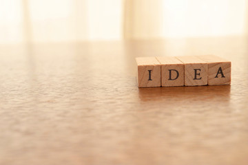 Wooden Text Block of Idea