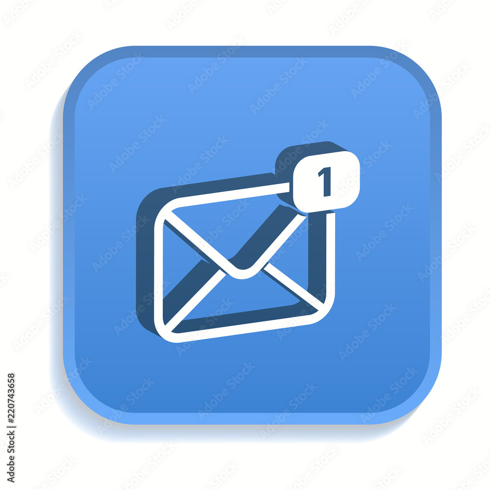Poster mail isometric icon for graphic and web design in 3d style.