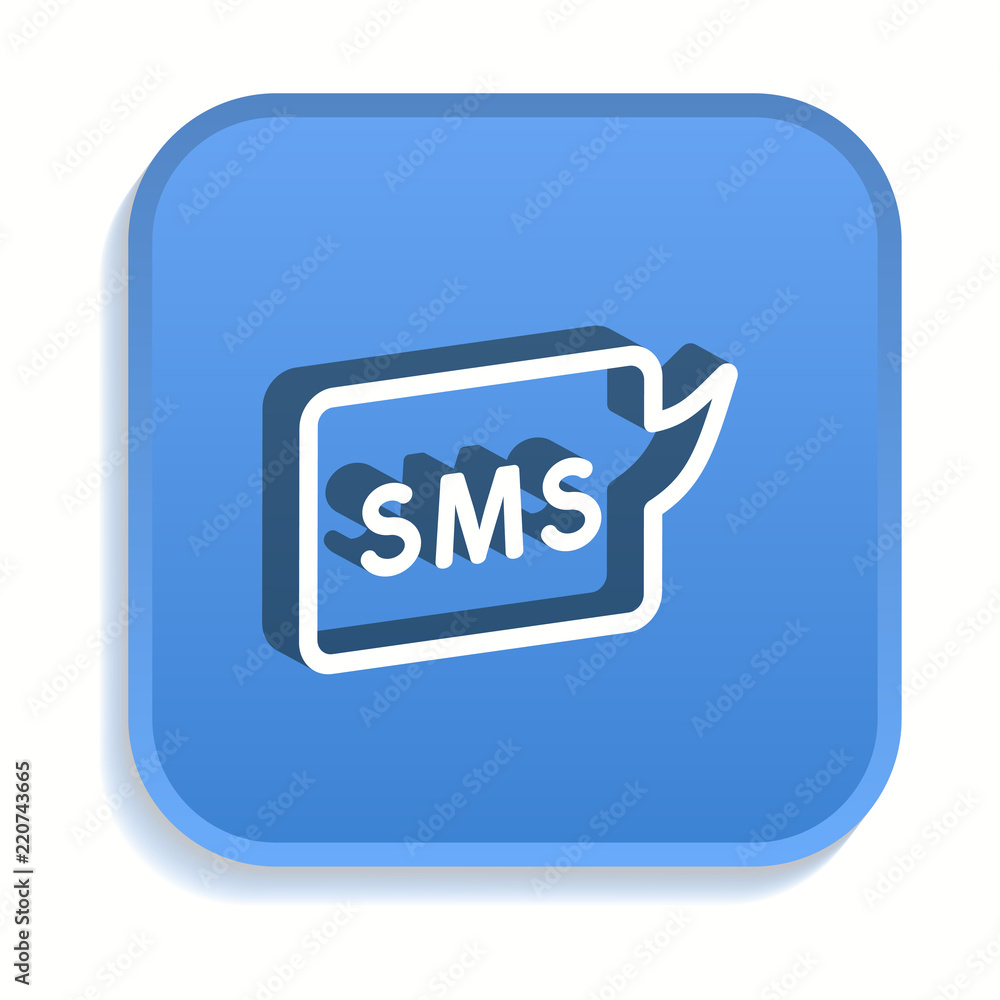 Aufkleber sms isometric icon for graphic and web design in 3d style.