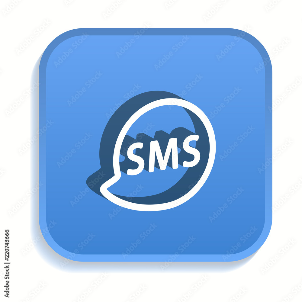 Aufkleber sms isometric icon for graphic and web design in 3d style.