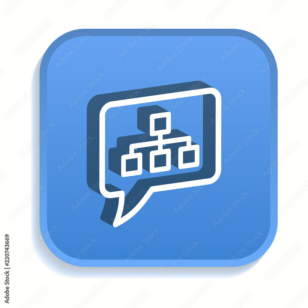 Poster network isometric icon for graphic and web design in 3d style.