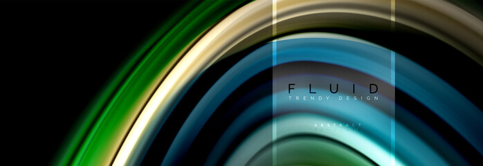 Fluid colors abstract background colorful poster, twisted liquid design on black, colorful marble or plastic wave texture backdrop, multicolored template for business or technology presentation or web