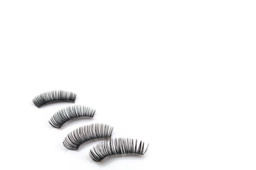 Eyelashes use on white background