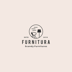 Obraz premium furniture interior logo vector icon illustration