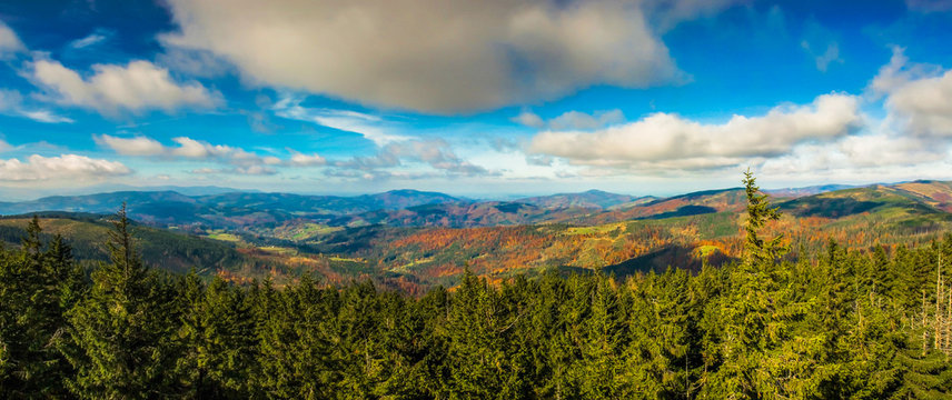 Fototapeta Jesienna panorama Beskidów