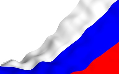 Waving flag of the Russian Federation. The National. State symbol of the Russia. 3D illustration