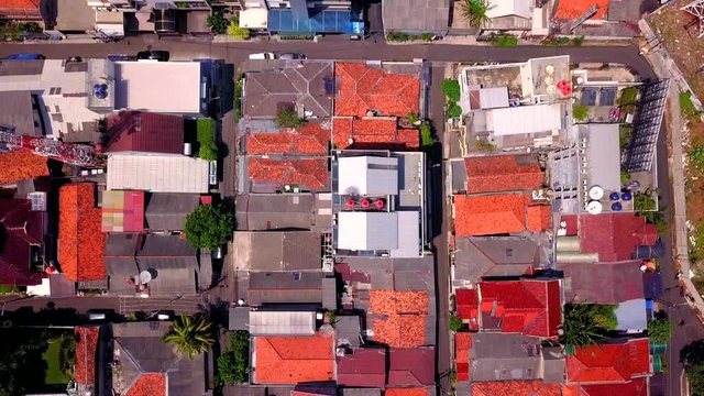 Aerial view of houses in Asia.