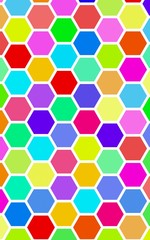 Honeycomb many color, multicolored. Isometric geometry. 3D illustration
