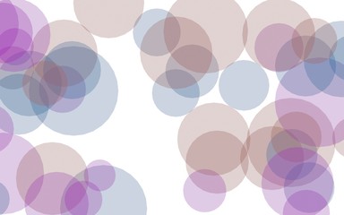 Multicolored translucent circles on a white background. Green tones. 3D illustration