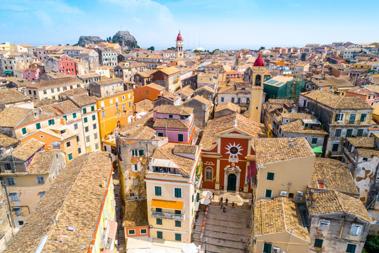 Panoramic view of Kerkyra, capital of Corfu island, Greece
