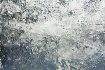 The texture of the ice. The frozen water.Winter background   