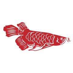 Arowana Fish Drawing style vector 