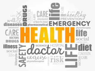 HEALTH word cloud collage, concept background