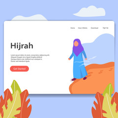 Hijrah Illustration Landing Page Web Template Design