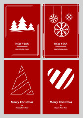 Merry Christmas and New Year greeting card