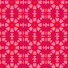 Seamless color pattern from a variety of geometric shapes and lines.