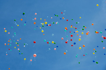 Colorful balloons in the sky