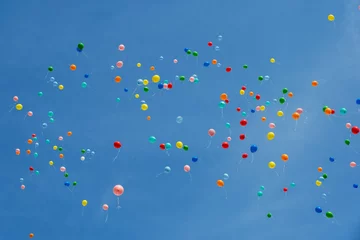 Deurstickers Colorful balloons in the sky © Pavel Korotkov