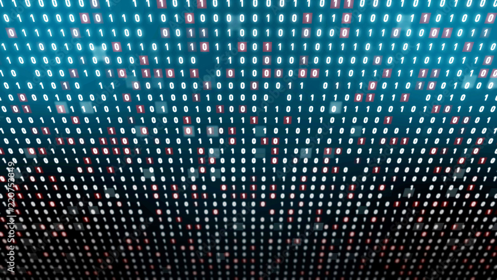 Aufkleber Digital data concept. Binary code.