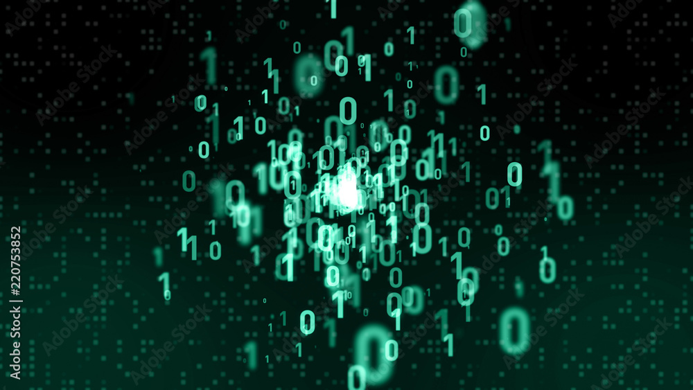 Aufkleber Digital data concept. Binary code.