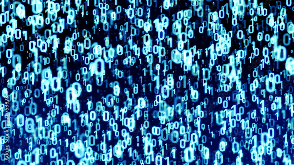 Poster Digital data concept. Binary code.