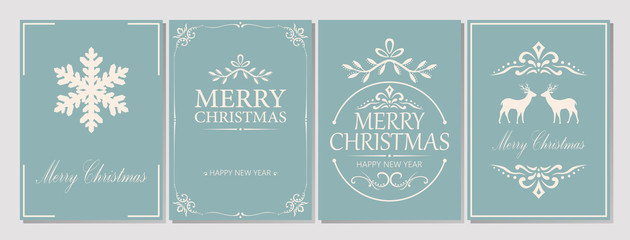 Merry Christmas and New Year greeting card