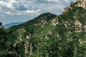 Fototapeta na wymiar Qinhuangdao, Hebei, China. August 31 of 2018. Landscape view of Great Wall of China. Life and travel in China
