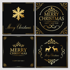 Merry Christmas and New Year greeting card