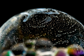 Half soap Bubble Ball abstract background semicircle. Model of Space or planets universe cosmic.