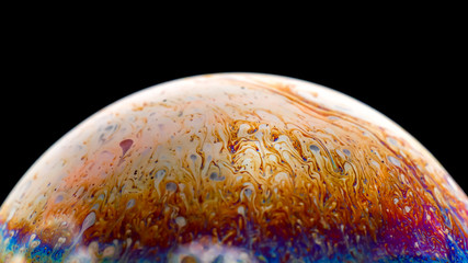Half soap Bubble Ball abstract background semicircle. Model of Space or planets universe cosmic.