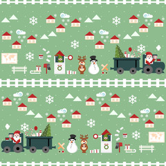 christmas pattern of a presents delivering